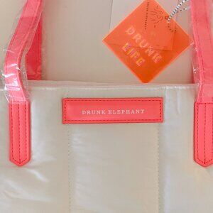 NEW Drunk Elephant White Puffy Tote Bag RARE